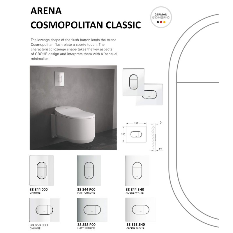 GROHE 38858SH0 | Arena Cosmopolitan WC Wall Plate