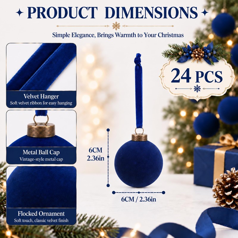Velvet Christmas Balls Bulk Shatterproof Plastic Christmas Tree Decorations for