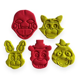 5 Nights At Freddys Bear Inspired Cookie Cutter Set of 5, Unique 3D Printed Cartoon Fondant Cookie Cutter, FNAF Birthday, Baking Crafts, Party Supplies