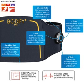 Bodify EMS Back Trainer Pro - Targeted Stimulation of Back Muscles - Muscle Building - EMS Training - Back Muscle Trainer - for Men and Women - The Original