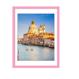 wyooxoo 18x24 Poster Frame Pink Made of Solid Wood Picture Frames Display Pictures 16x20 with Mat or 18x24 Without Mat Colorful Frame For Horizontal Vertical Wall Mounting