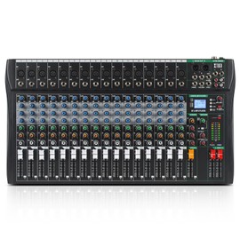 XTUGA 160CT 16 Channel Mixer for PC Recording Sound Controller Audio Interface with Digital Effect Studio Mixer with 48V Phantom Power RCA Input XLR