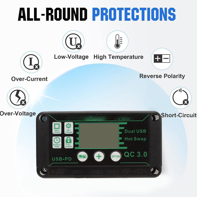 30W Portable Solar Panel DC 12V 24V Waterproof Controller Polycrystalline