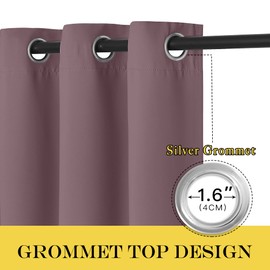 NICETOWN Short Blackout Curtains for Bathroom - Sound Reducing Window Treatment Thermal Insulated Grommet Vertical Drapes for Kitchen/Cafe/Nursery, Dry Rose, 1 Panel, W52 x L45
