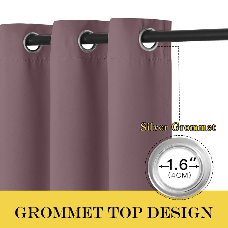 NICETOWN Short Blackout Curtains for Bathroom - Sound Reducing Window
