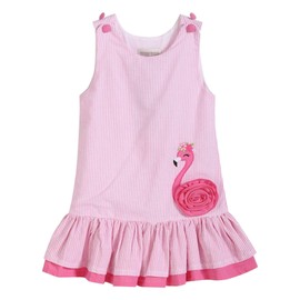 Lil cactus Pink Seersucker Flamingo Ruffle Dress, 6 Years