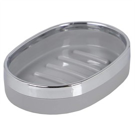Home Basics SD35006, Oval Soap Dish, Grey