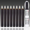 Mavandes Flameless Flickering Taper Candles Two Remote, 7.5 Inch Black