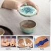 Zen Incense Burner with Lotus Lid Design (Lake Blue), Ceramic