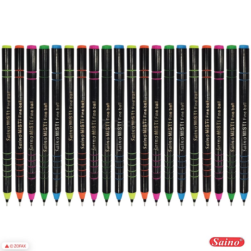 SAINO 20 x 0.7mm Misti BLUE Quality Ballpoint Pens Box