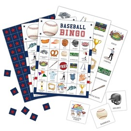 Foosproea Baseball Bingo Cards, Baseball Bingo Games for 24 Players, Sports Games for Family Friends Large Group Activities, Birthday Party Favors Supplies Decorations(25)