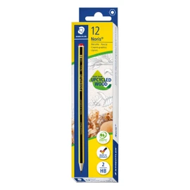 STAEDTLER Bleistift Noris 120, Made from Upcycled Wood, Härtegrad HB, Rutschfeste Soft-Oberfläche, hohe Buchfestigkeit, hohe Qualität Made in Germany, Packung mit 12 Stück, 120-2