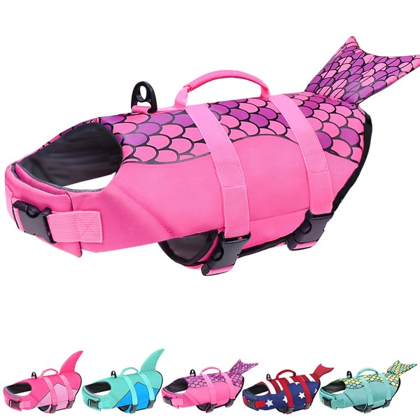 Malier Dog Life Jacket, Ripstop Dog Life Vest Adjustable Dog