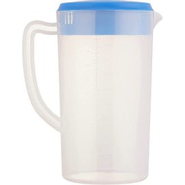 SEAYIN Jarra De Agua De Plástico De 81 Oz/2,4 litros/0,63 Galones con Tapa, Jarras Sin Bpa, Mezcla De Bebidas, Jarra De Agua para Jugo Caliente/Frío, Bebida, Té Helado (Azul Marino, 81 Oz)