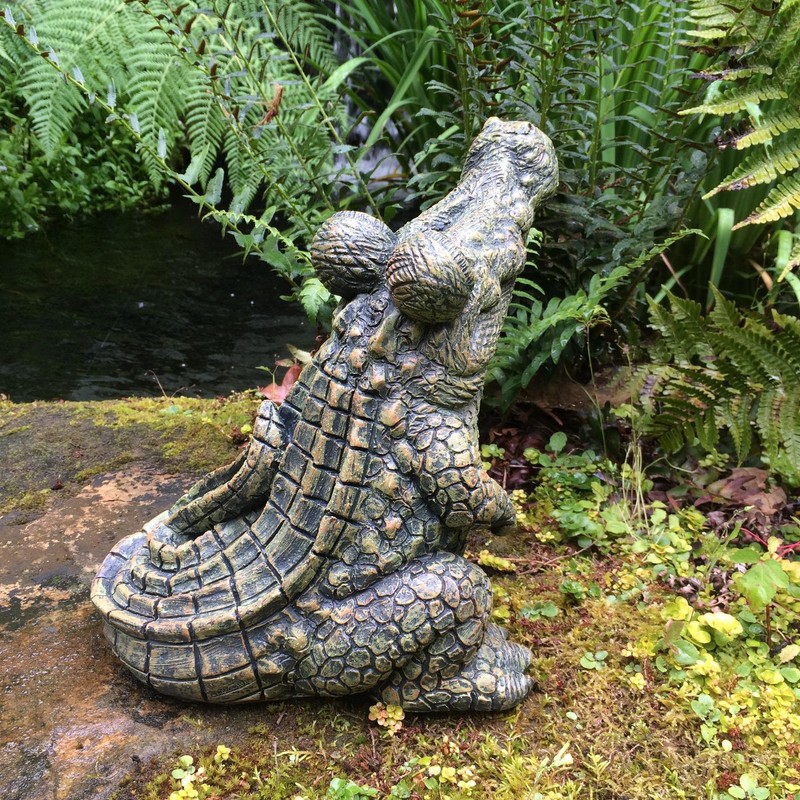 Toad Hollow Large Standing Gator Home & Garden Alligator Statue