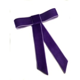 EmilyRose Couture Large Velvet Hair Bow Collection (Barrette, Purple)