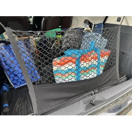 EACCESSORIES EA Rear Trunk Organizer Cargo Net for Toyota Sienna 2021-2025 – Envelope Style Cargo Net for Minivan – Premium Mesh Car Trunk Organizer Vehicle Carrier Storage–Compatible with Sienna
