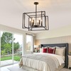 UOFUS 6-Light Black Farmhouse Chandelier Geometric Industrial Ceiling Light Fixtures