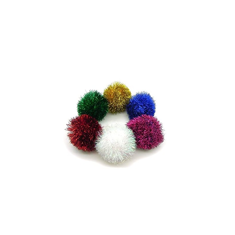 Jumbo Sparkle Ball Tuff Kitty Puff Cat Toy - (2