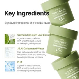 P.CALM Mascarilla Profunda De Burbujas De Albahaca Sagrada: Albahaca Sagrada Y Agua Carbonatada Para Limpiar Poros Y Puntos Negros, Arcilla Coreana Para Enjuagar Con Burbujas (90 G / 3,17 Oz)