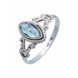 Women's Ring 925 Sterling Silver with Stone Gift, Sterling Silver Gemstone Sterling silver Blue Topaz gemstone, Topaz