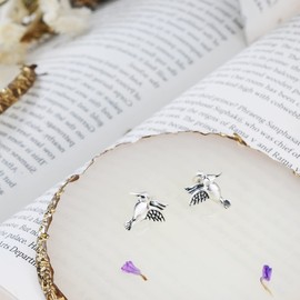 AeraVida Amazing Nature Joyful Hummingbird .925 Sterling Silver Post Stud Earrings | Stud Earrings