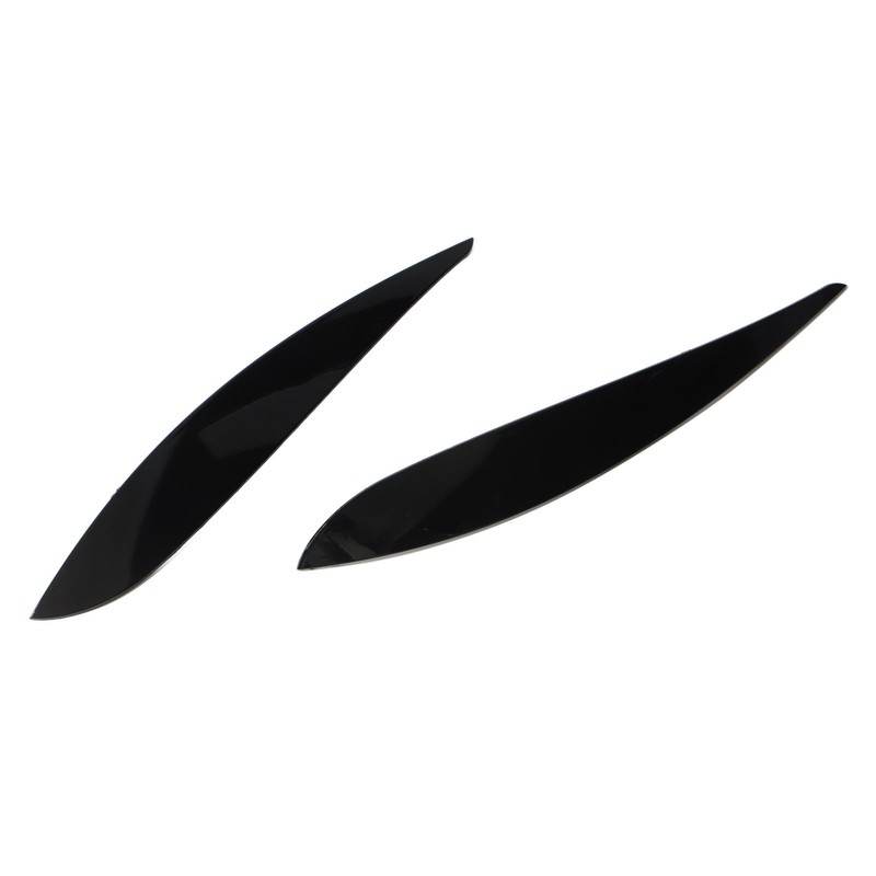 2Pcs Front Headlight Eyebrow Eye Lid Cover Trim Glossy Black