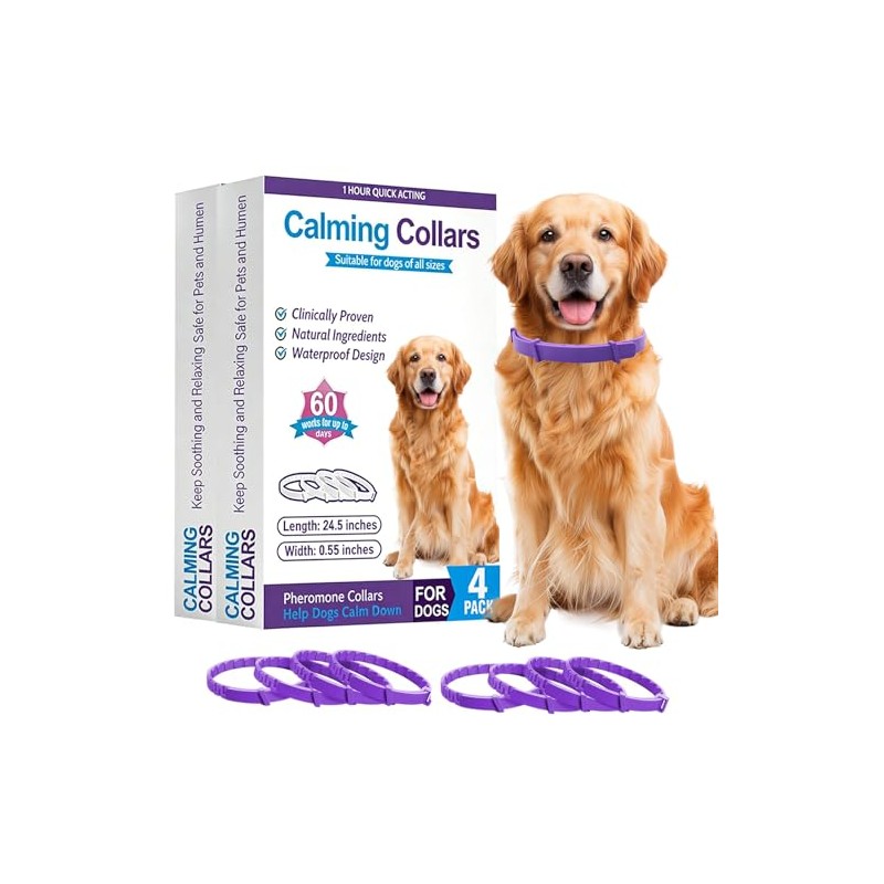 8 Pieza Collar Feromonas para Perro,Ajustable Calmante Collar para Perro,Collar
