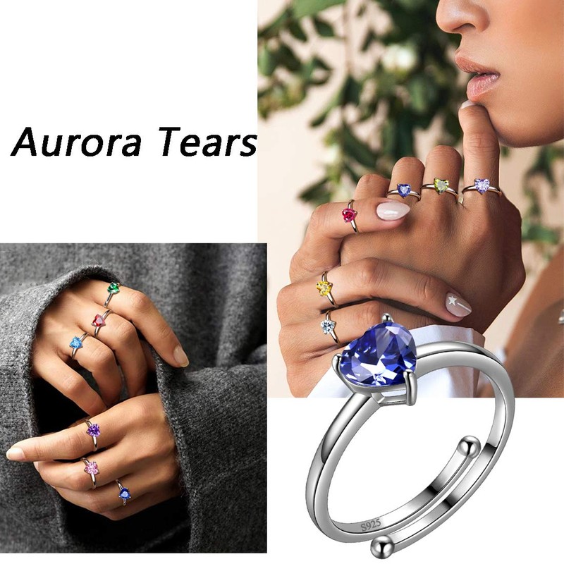 Aurora Tears Jewellery Moon Birthstone Necklace / Earrings, 925 Sterling