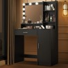 Palimder Vanity Desk with Mirror & Light, Large Drawer &