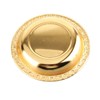Serving Plate with Dome Golden Embossed Patterns Stainless Steel Acrylic