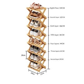 Magnitt Shoe Racks, Foldable Shoes Organizer Free Standing Shelf for Entryway, Closet, Bedroom, Hallway, | Natural | Functional | Multifunctional Shoe Rack (Eight layers of primary colors)