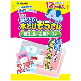 Water Elephant, For Drawers, Clothes Case, Dehumidifier, 12 Sheets, Odor and Mildew Prevention