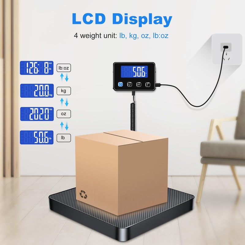 Shipping Scale, 440lb/0.5oz High Accuracy Digital Scale for Packages with