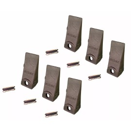 Quality Aftermarket 6 - Bobcat Style Mini Excavator, Skid Steer Bucket Dirt Teeth & Pins - 7107319