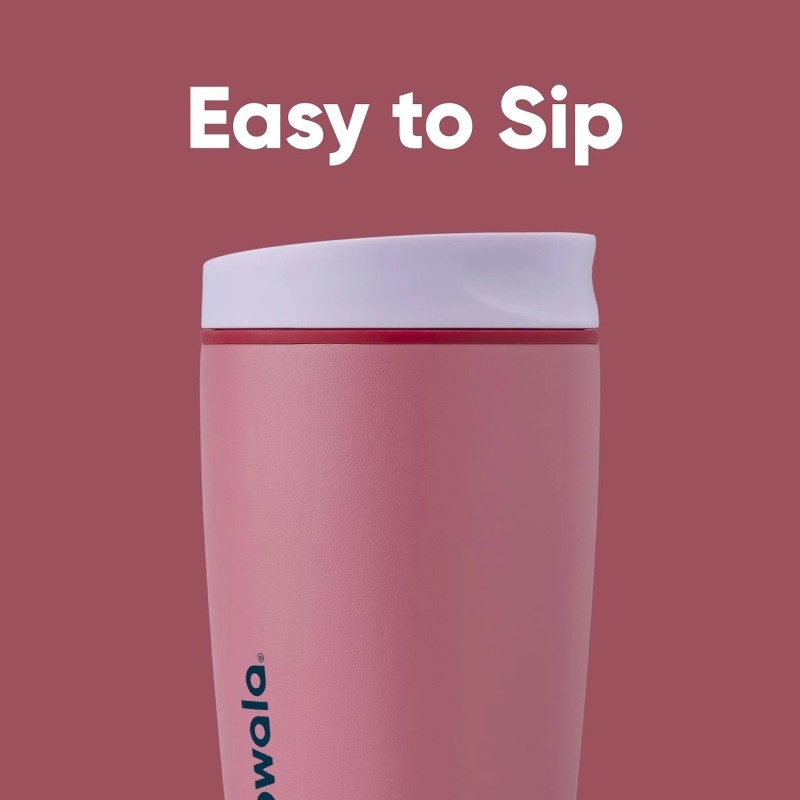 Owala SmoothSip Slider Insulated Stainless Steel Coffee Tumbler, Reusable Ice