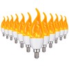 OHLGT E12 Flame Bulbs 12 Pack, 3 Mode LED Candelabra