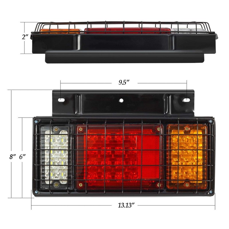 Partsam 2Pcs LED Truck Trailer Tail Lights Bar Kit 40