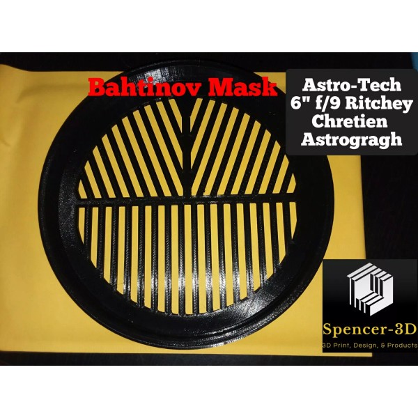 Spencer-3d Bahtinov Focus Mask for Telescope Astro Tech Ritchy F/9