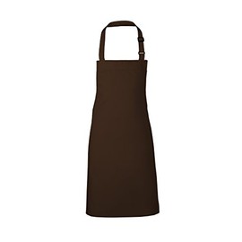Link Kitchenwear Bib Apron with an Adjustable Neck Strap, polycotton, Brown