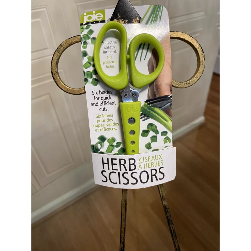 Joie Herb Scissors 6 Blade & Protective Sheath & Leaf