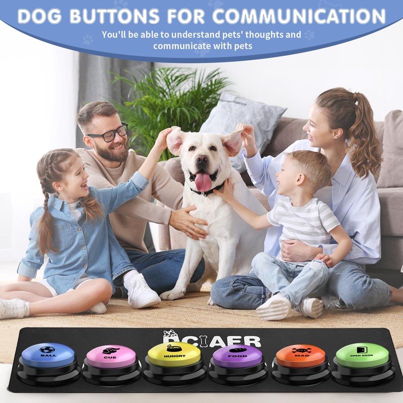 DCIAER Dog Buttons for Communication, 6 PCS Dog Talking Button