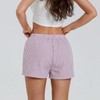 Women's Summer Striped Shorts and Plaid Elastic Waist Shorts Sleepwear