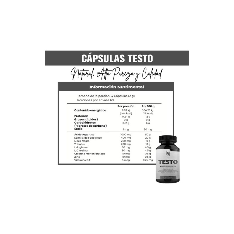 Testo Y Maca Negra Naima Suplemento Premium Vitalidad
