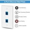 Ethernet Wall Plate Cat6 2 Port Keystone Jack Wall Plate
