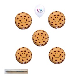 Valueballoon 5 Count Chocolate Chip Cookie 21? Balloons Food Cookie Monster Birthday Graduation Baby Shower Party Decorations