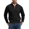 JEMLDL Men's Quarter Zip Sweater Cable Knit Sweater Casual Mock
