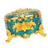 Retro Round Trinket Storage Organizer with Rose Pattern Round Metal