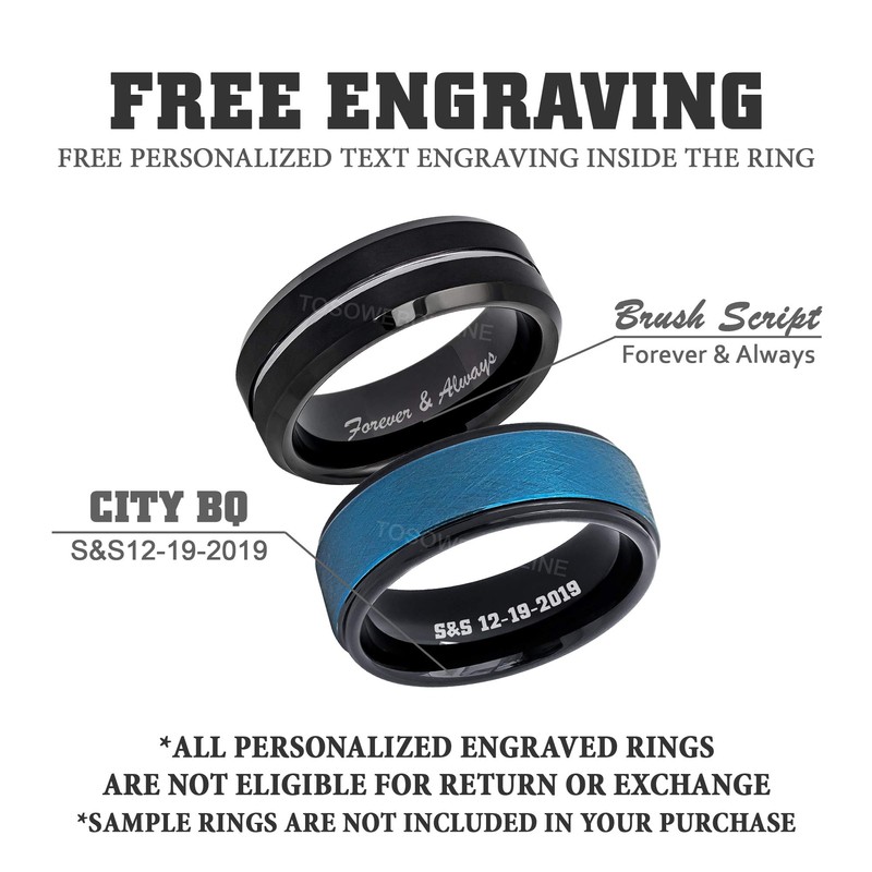 0.21ct Ruby 3-Stone Tungsten Ring - July Birthstone - 8MM