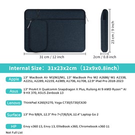 Alfheim 13 inch Laptop Sleeve Case, Waterproof Lightweight Protective Notebook Bag with Detachable Accessory Pocket, Compatible with MacBook Pro 13.3/13.6